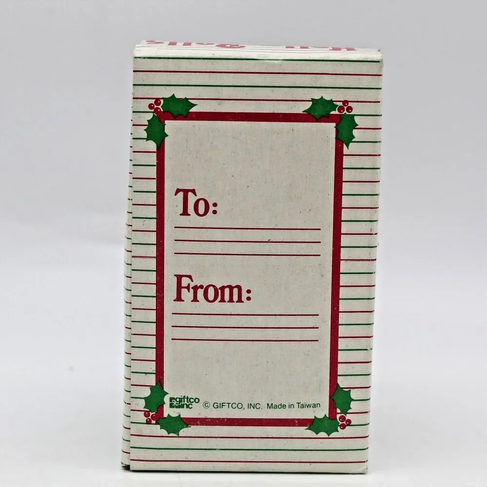 Holly Bells Porcelain Mouse Stocking Bell Ornament Vintage 1986 Original Box a